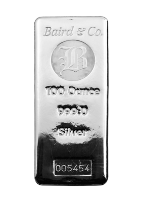 100oz Silver Cast Bar